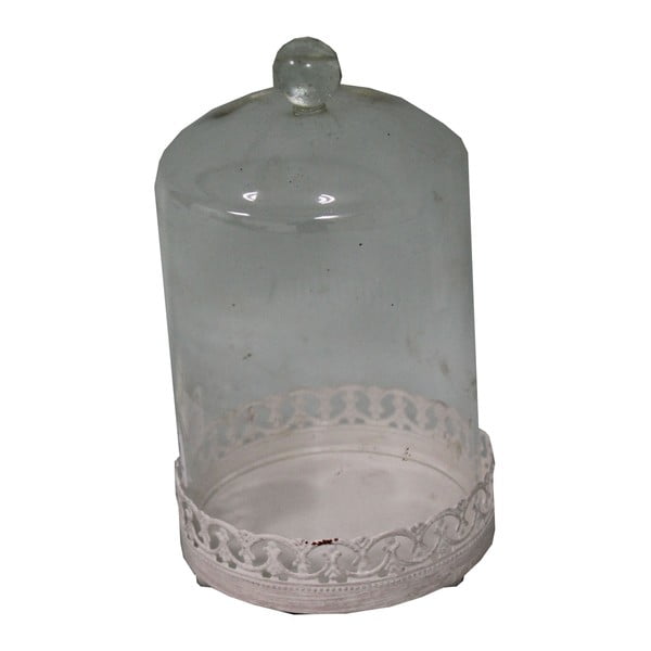 Podnos se skleněným poklopem Antic Line Bell, 18 x 10,5 cm
