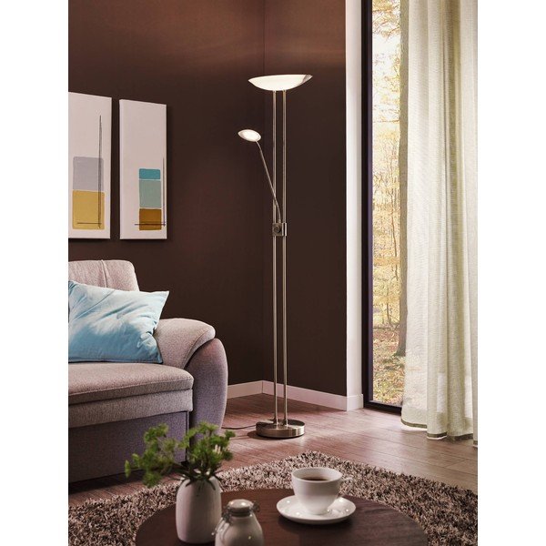 Šedá LED stojací lampa se skleněným stínidlem (výška 180 cm) BAYA LED – EGLO-image-2