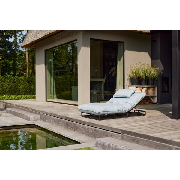 Modré kovovo-polstrované zahradní lehátko Emma – Hartman-image-1