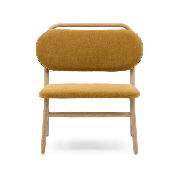 Žinylkové křeslo v hořčicové barvě Helda – Kave Home-image-2