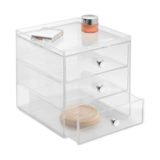 Transparentní organizér se 3 šuplíky iDesign Drawers, výška 18 cm
