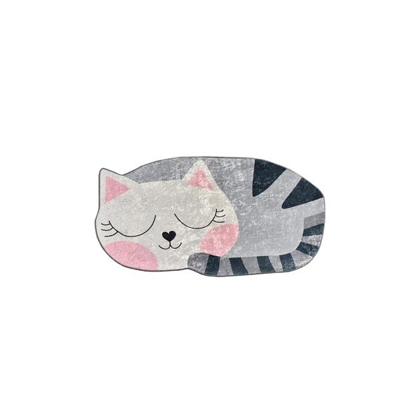 Růžový/šedý pratelný dětský koberec 60x100 cm Cat – Mila Home
