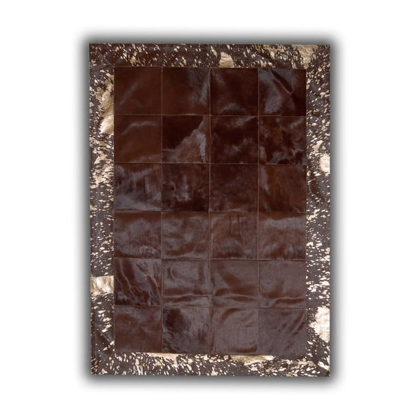 Hnědý koberec z pravé kůže Pipsa Bronze, 140x200 cm