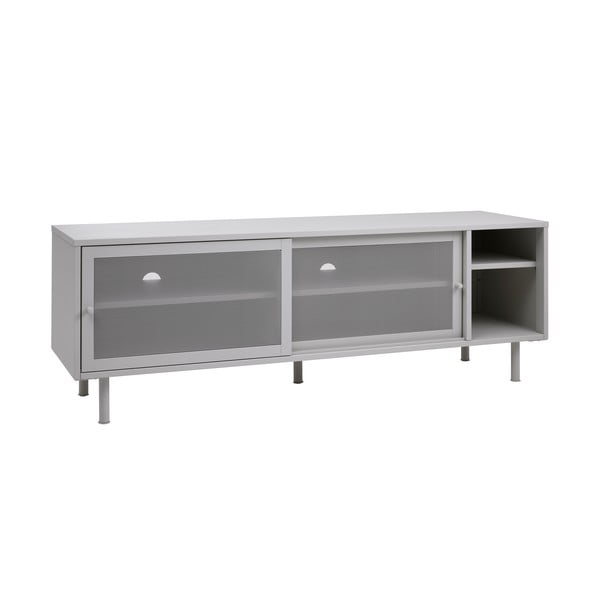Šedý kovový TV stolek 160x55x45 cm Veep – Unique Furniture-image-2