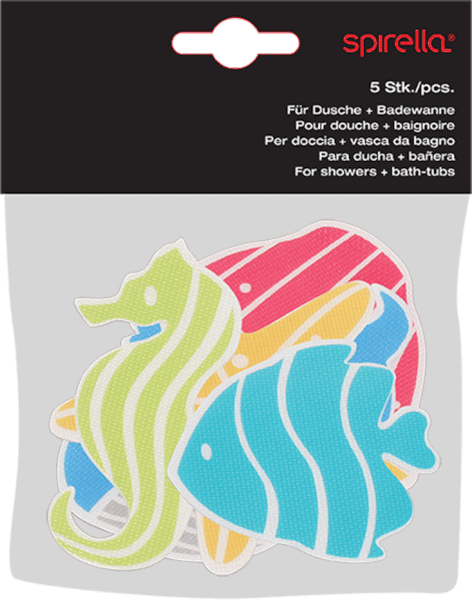 Dětské protiskluzové podložky v sadě 5 ks do vany 12x12 cm Waterworld – Spirella-image-1