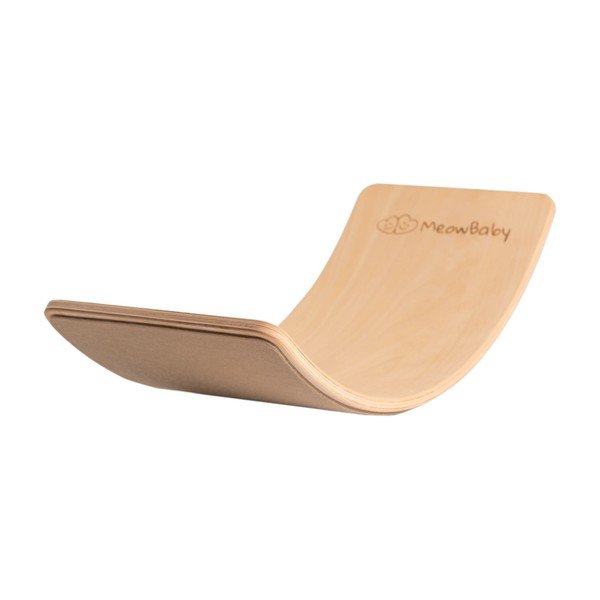 Béžová/v přírodní barvě balanční deska z borovicového dřeva 80x30x18 cm Montessori – Meowbaby