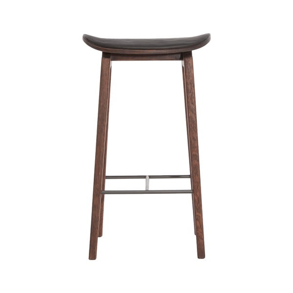 Hnědá  barová židle z dubového dřeva NORR11 NY11, 65 x 30  cm