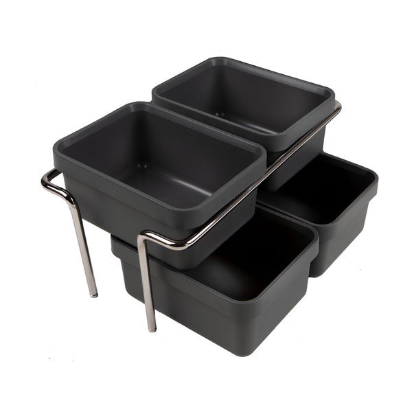 Plastový odpadkový koš na tříděný odpad/vestavěný 15 + 15 l Metropolis - Elletipi-image-3