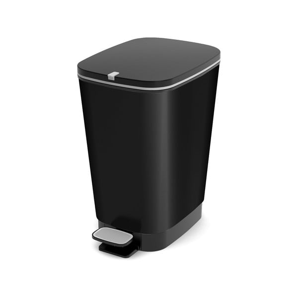 Matně černý nášlapný plastový odpadkový koš 25 l Chic Bin – KIS