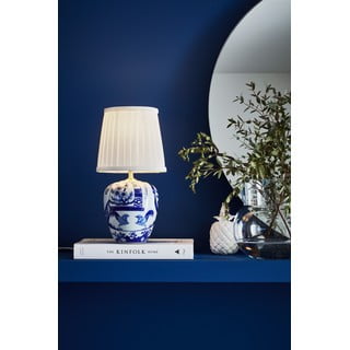 Modro-bílá stolní lampa Markslöjd Goteborg, výška 33 cm