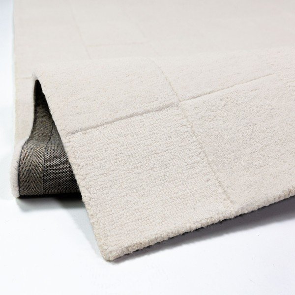 Slonovinový ručně tkaný vlněný koberec 200x290 cm Checkerboard – Flair Rugs-image-3