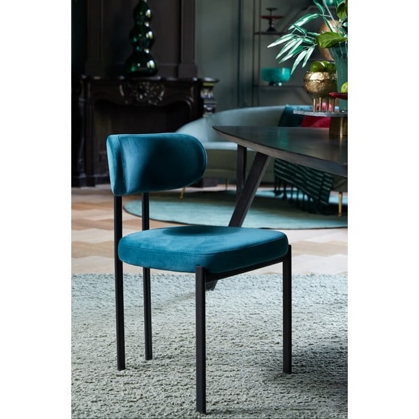 Sametové jídelní židle v petrolejové barvě v sadě 2 ks Sonja – Light & Living-image-1