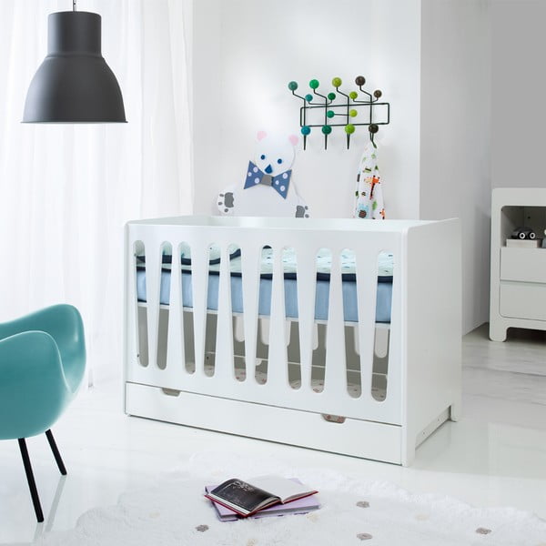 Bílý šuplík pod dětskou postel 60x120 cm – Pinio-image-1