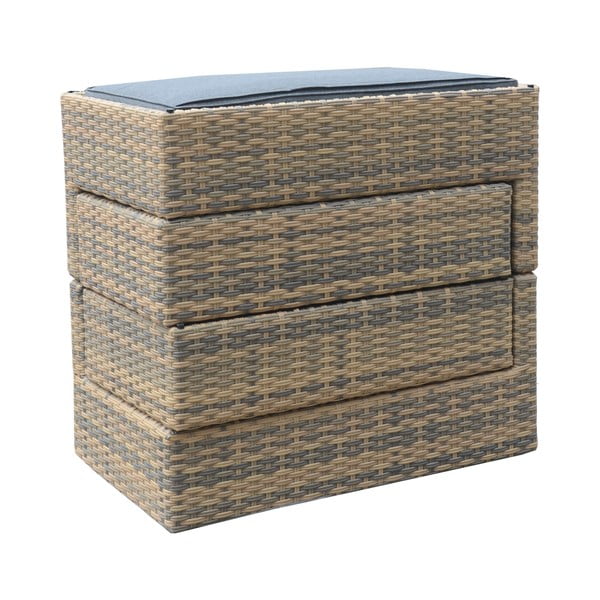 Šedo-hnědý zahradní lounge set z umělého ratanu pro 8 Hartford – Rojaplast-image-4