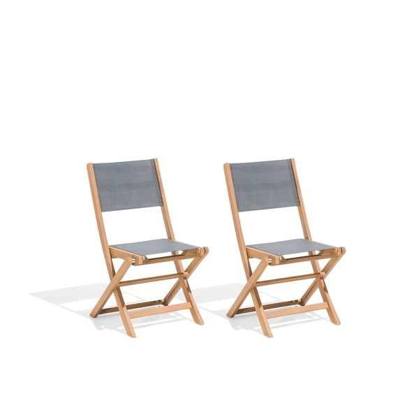 Sada 2 skládacích zahradních židlí z akáciového dřeva Monobeli Bibione