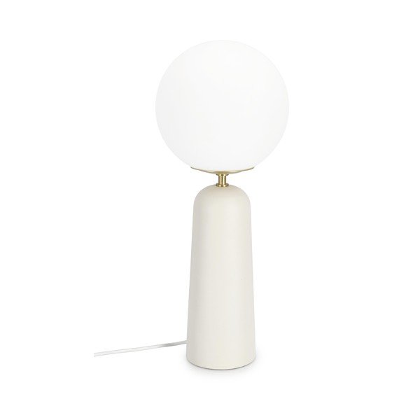 Bílá kovová stolní lampa se skleněným stínidlem (výška 51 cm) Delphine – Bizzotto