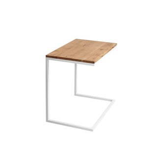 Stůl s bílým podnožím a deskou z masivního dubu CustomForm Lupe