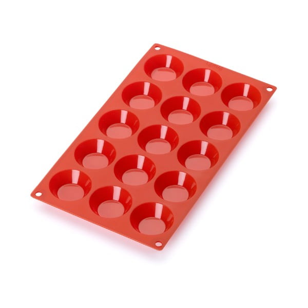 Červená silikonová forma na 15 mini dezertů Lékué