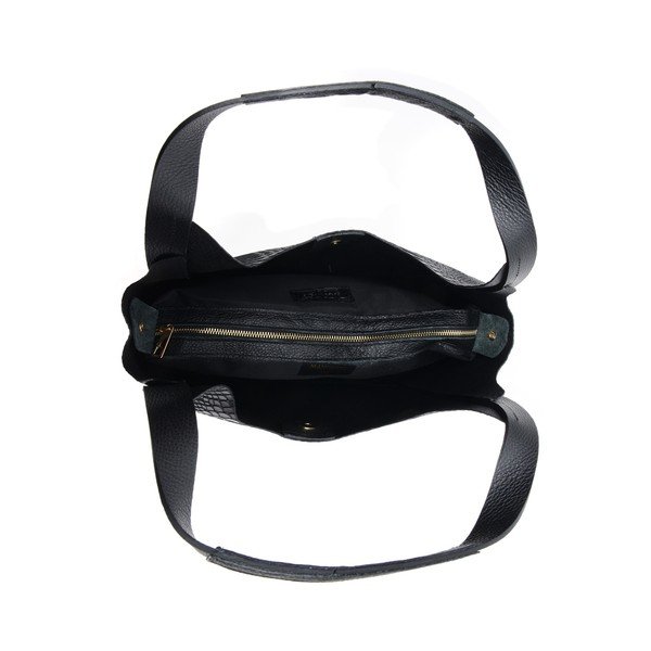 Černá kožená kabelka Mangotti Bags Sierra-image-3