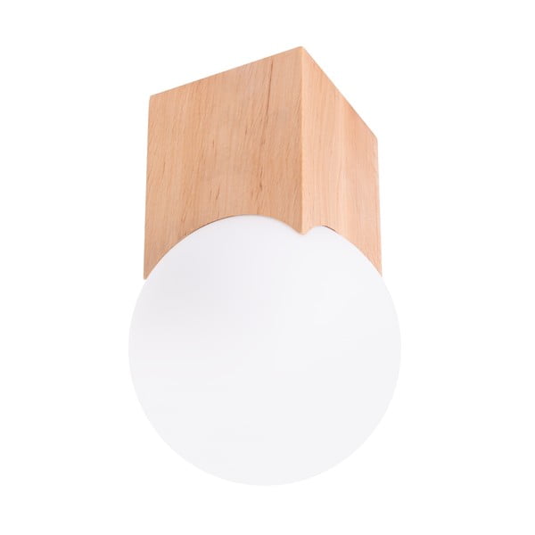 Stropní svítidlo v přírodní barvě se skleněným stínidlem 12x12 cm Rayer – Nice Lamps