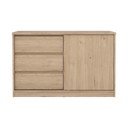 Komoda v dekoru dubu s posuvnými dveřmi v přírodní barvě 119x76x50 cm Naia – Tvilum