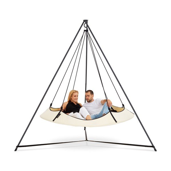 Krémová zahradní houpačka se stojanem – Hangout Pod-image-2