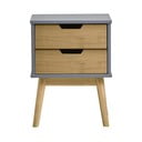 Šedo-hnědý noční stolek z masivního borovicového dřeva Marckeric Baku