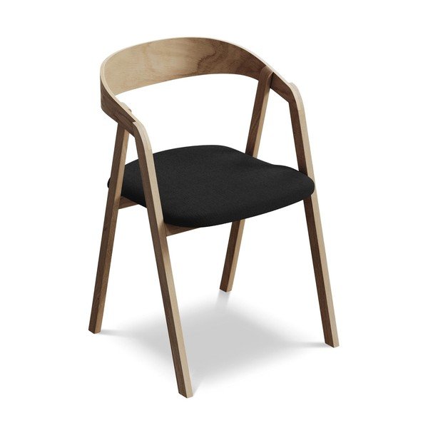 Černé jídelní křeslo z masivního dřeva Erika – Makamii