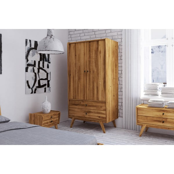 Šatní skříň z dubového dřeva 100x200 cm Retro - The Beds-image-1