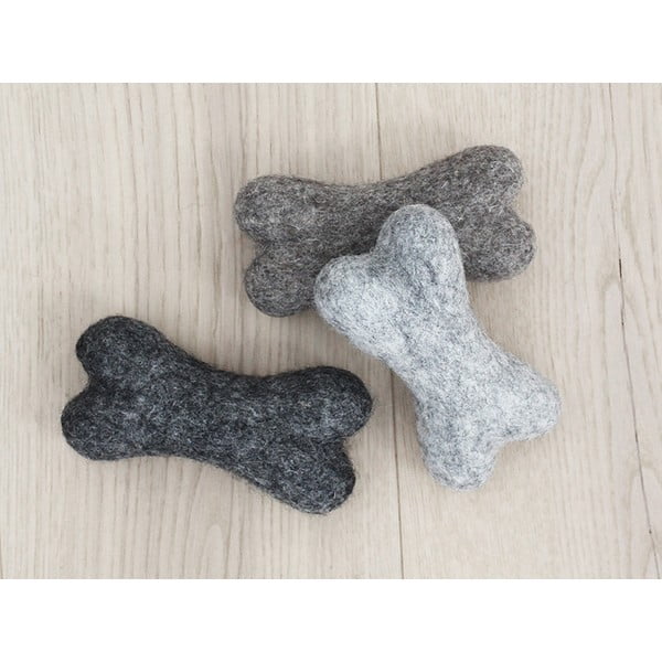 Ořechově hnědá zvířecí vlněná hračka ve tvaru kosti Wooldot Pet Bones, délka 14 cm-image-2