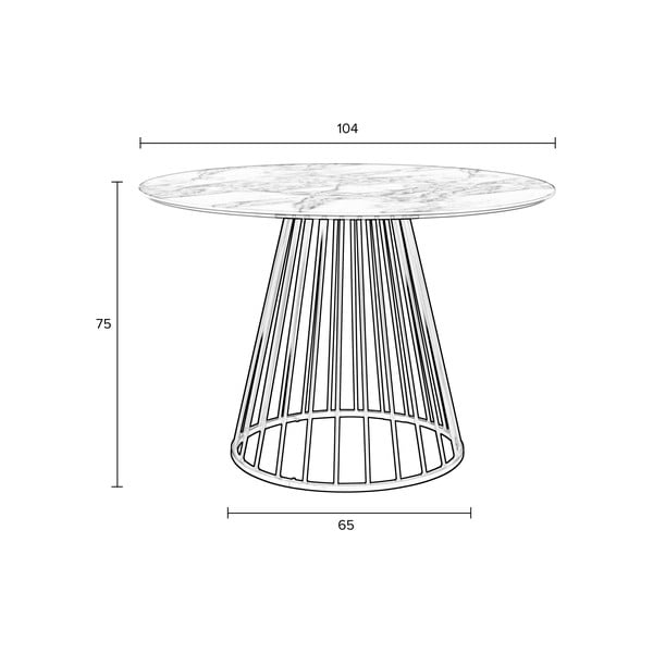 Kulatý jídelní stůl s deskou v dekoru mramoru ø 110 cm Floris – White Label-image-4