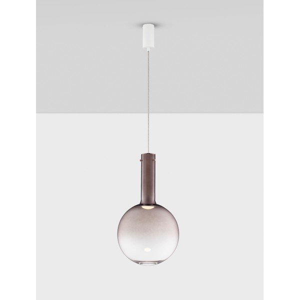 Hnědé skleněné LED stmívatelné závěsné svítidlo ø 30 cm Nostos – Nova Luce-image-2