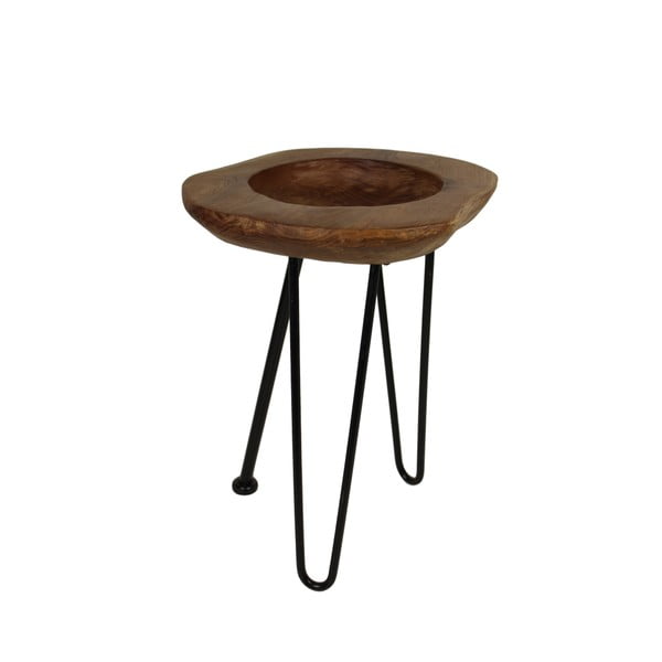 Odkládací stolek s miskou z teakového dřeva HSM Collection Bowl, výška 50 cm