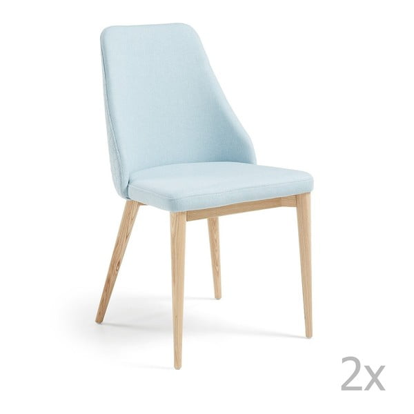 Sada 2 světle modrých jídelních židlí La Forma Roxie