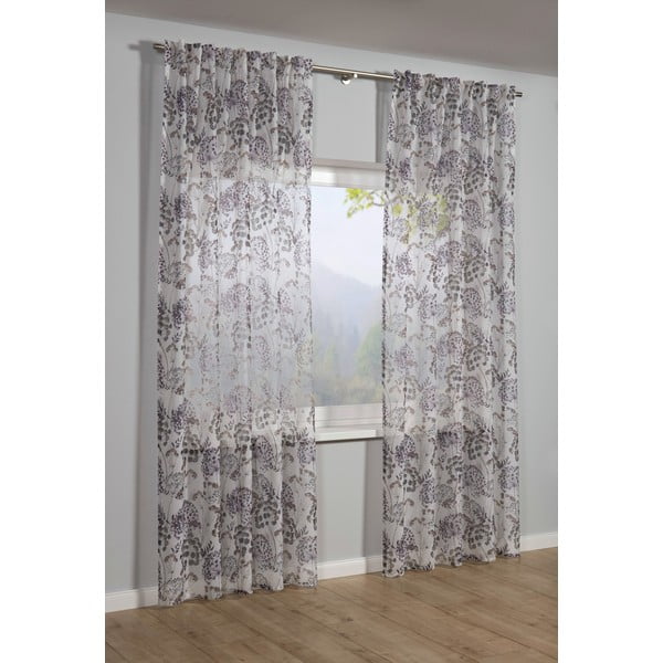 Fialovo-šedý závěs 135x245 cm Birds and Roses – Sehlbach-image-1