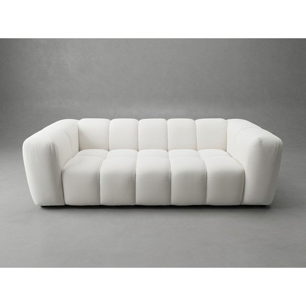 Krémová sametová pohovka 225 cm Cube - II. jakost – Bonami Selection-image-1