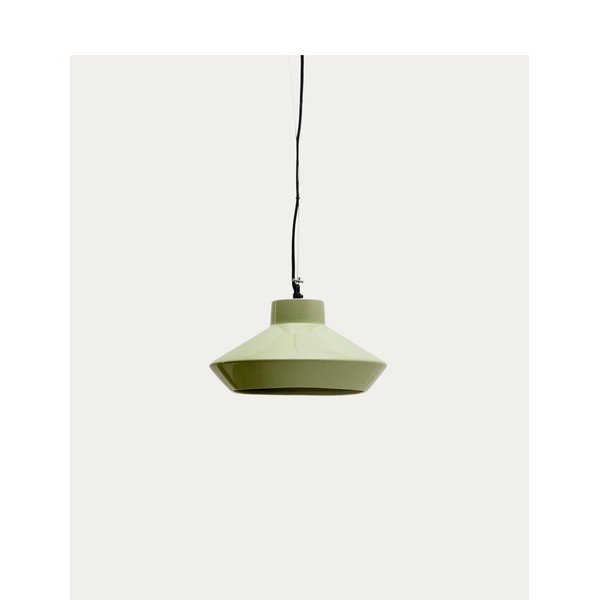 Světle zelené závěsné svítidlo s keramickým stínidlem ø 31 cm Portol – Kave Home-image-4