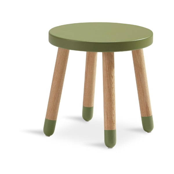 Zelená dětská stolička Flexa Dots, ø 30 cm