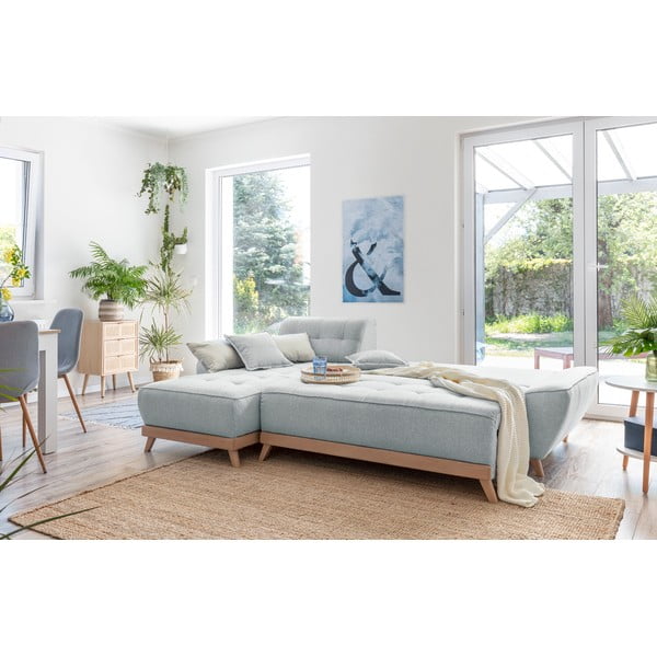 Světle šedá rozkládací variabilní rohová pohovka Miuform Dazzling Daisy-image-4