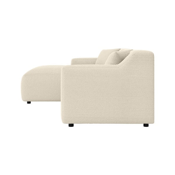 Béžovo-krémová manšestrová rohová pohovka (levý roh/s lenoškou) Martin – Ropez-image-3