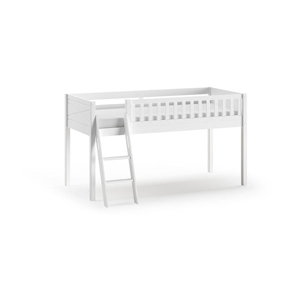 Bílá vyvýšená dětská postel z borovicového dřeva 90x200 cm SCOTT – Vipack-image-2