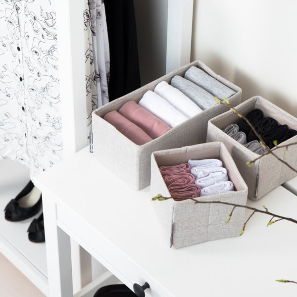 Sada 3 béžových organizérů Bigso Box of Sweden Drawer-image-1