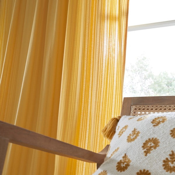 Žlutá záclona 140x229 cm Zofia Broderie Anglaise – Pineapple Elephant-image-3