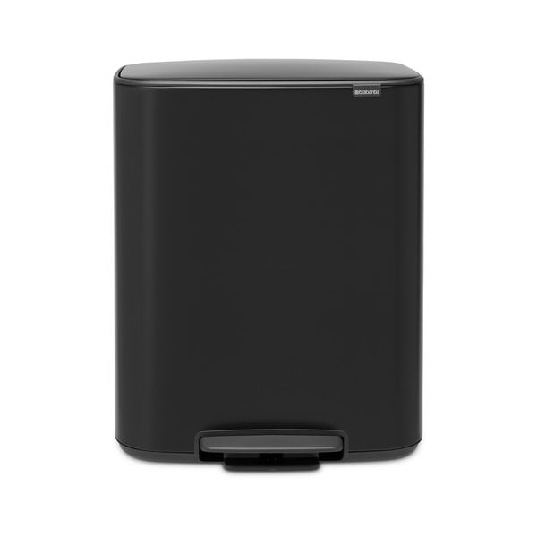Matně černý nášlapný ocelový odpadkový koš na tříděný odpad 2x30 l Bo – Brabantia-image-4