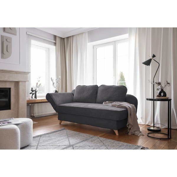 Šedá manšestrová lenoška (levý roh) Chic Charlotte – Miuform-image-1