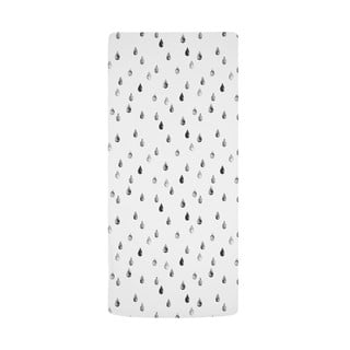 Černobílé napínací dětské prostěradlo na jednolůžko z bavlněného saténu 90x200 cm Bunnies in the Rain – Butter Kings