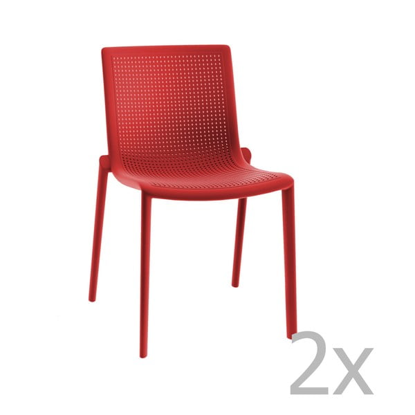 Sada 2 červených zahradních židlí Resol Beekat Simple