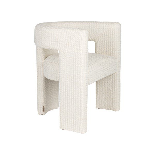 Krémové čalouněné jídelní křeslo s područkami Medina – Dutchbone