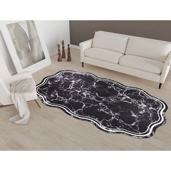 Černý koberec běhoun 200x80 cm - Vitaus-image-1