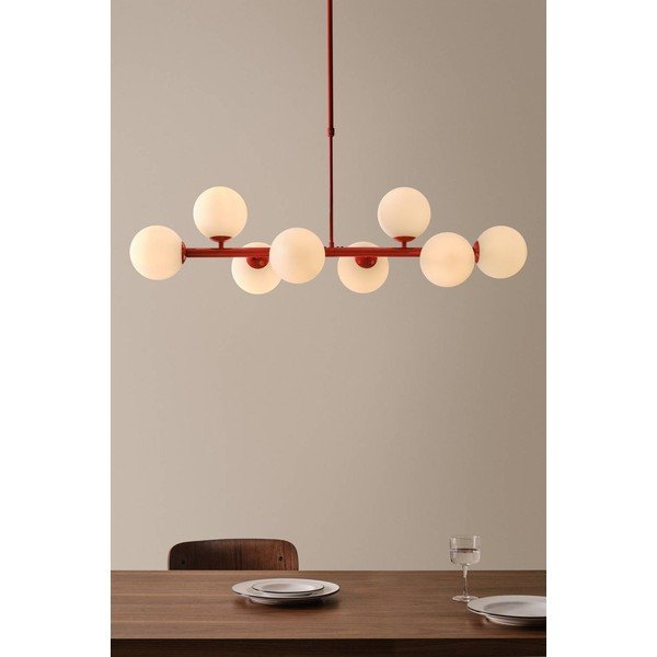 Červené/bílé stropní svítidlo z opálového skla 30x104 cm Ekman – Jotex-image-1